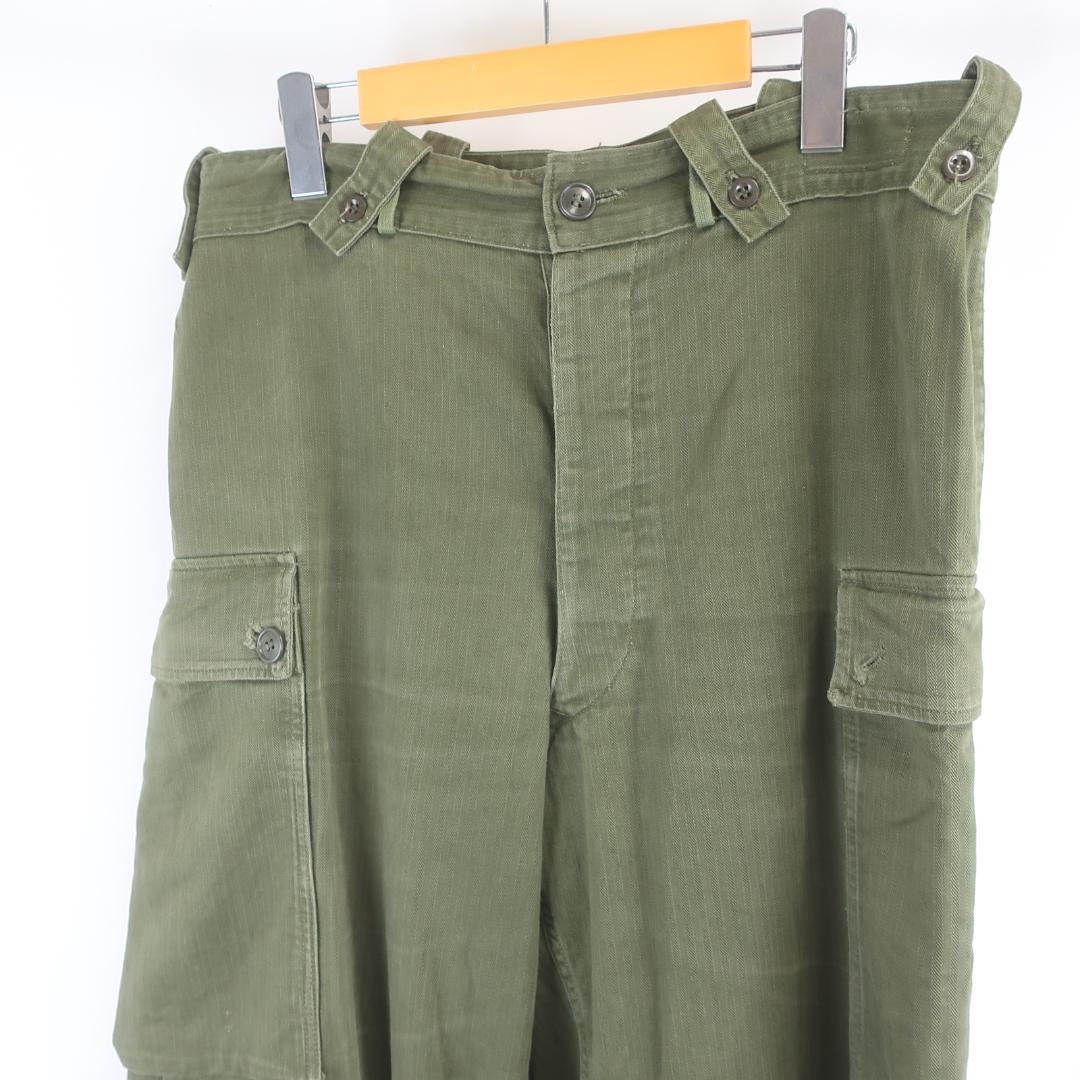VINTAGE オランダ軍 ミリタリー ヘリンボーン カーゴ パンツ 古着