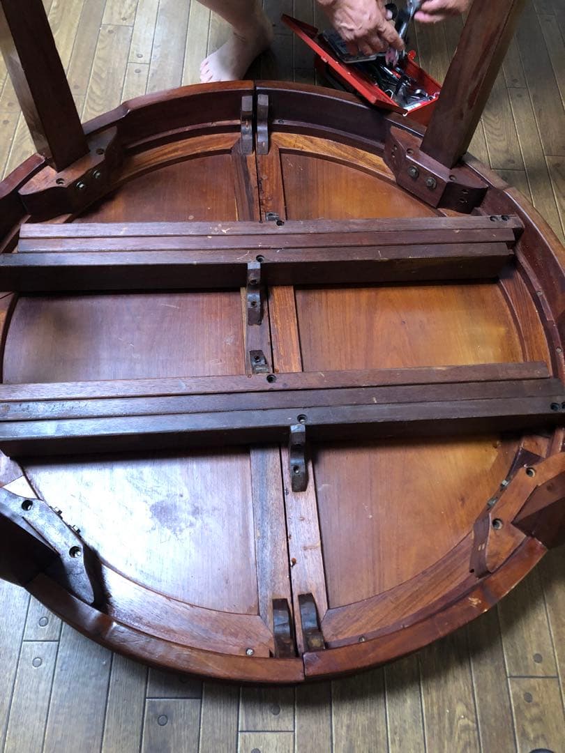 木製 楕円形 ダイニングテーブル 6脚用