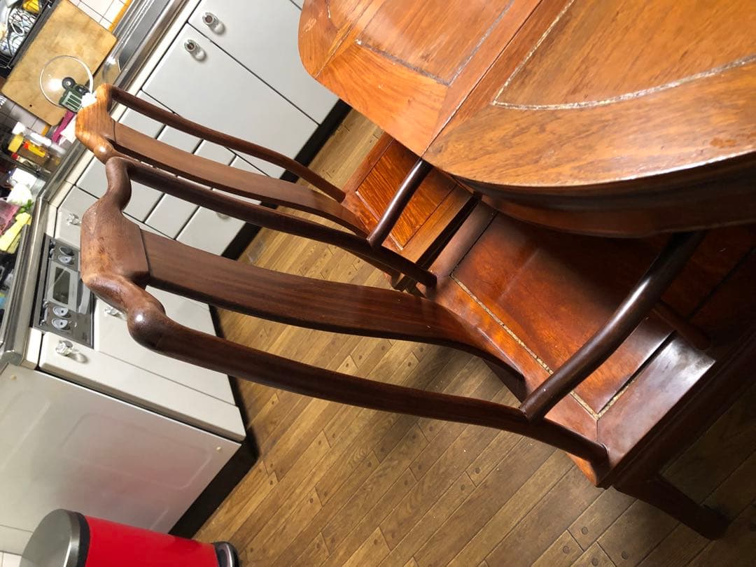 木製 楕円形 ダイニングテーブル 6脚用