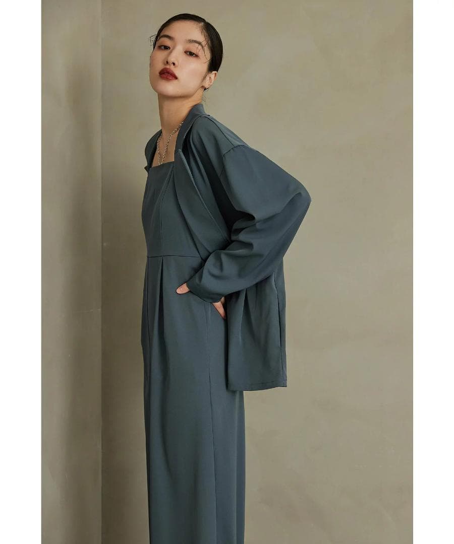 美品 niana ニアナ セットアップパンツドレス オールインワン L 大きい