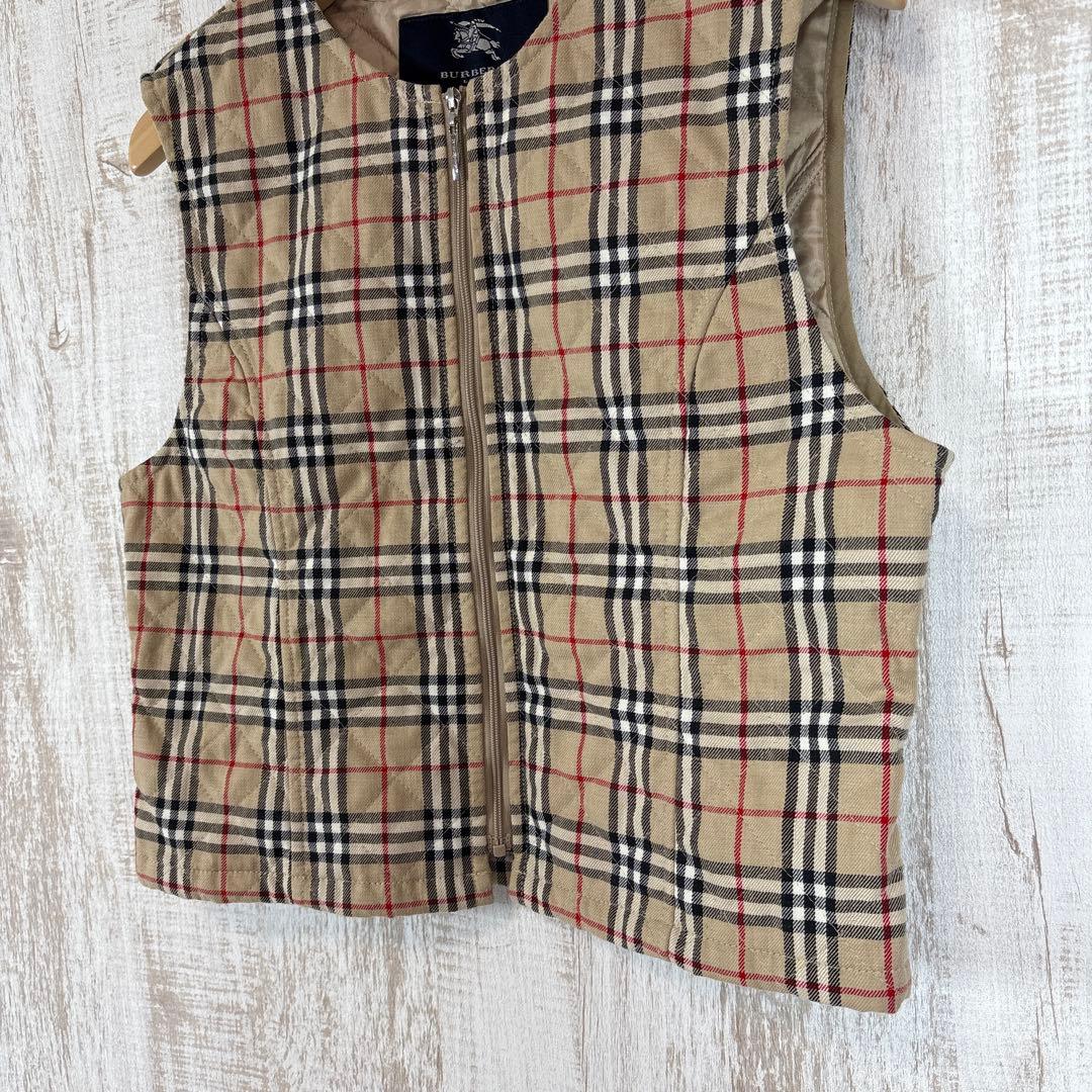 美品 バーバリーロンドン ノバチェック キルティング 中綿 ジップ ベスト