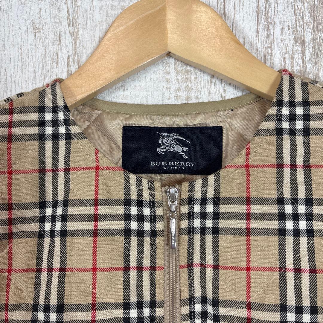 美品 バーバリーロンドン ノバチェック キルティング 中綿 ジップ ベスト