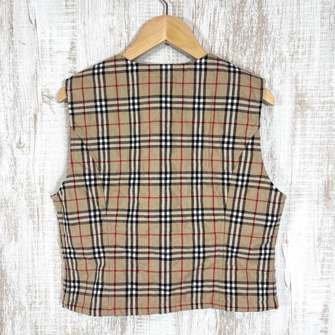 美品 バーバリーロンドン ノバチェック キルティング 中綿 ジップ ベスト
