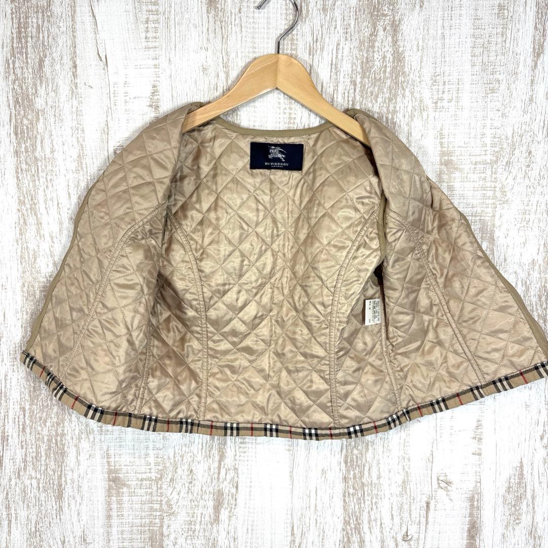 美品 バーバリーロンドン ノバチェック キルティング 中綿 ジップ ベスト