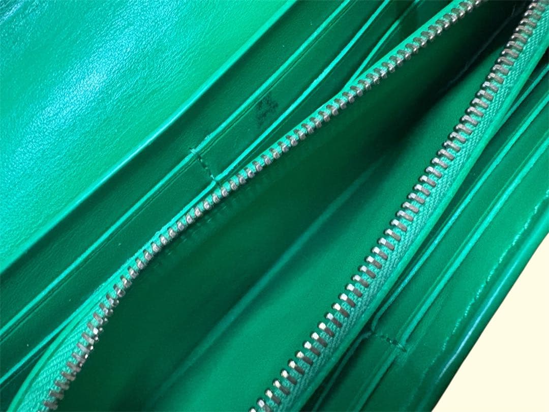 ボッテガ ヴェネタ 長財布 ラウンドファスナー グリーン