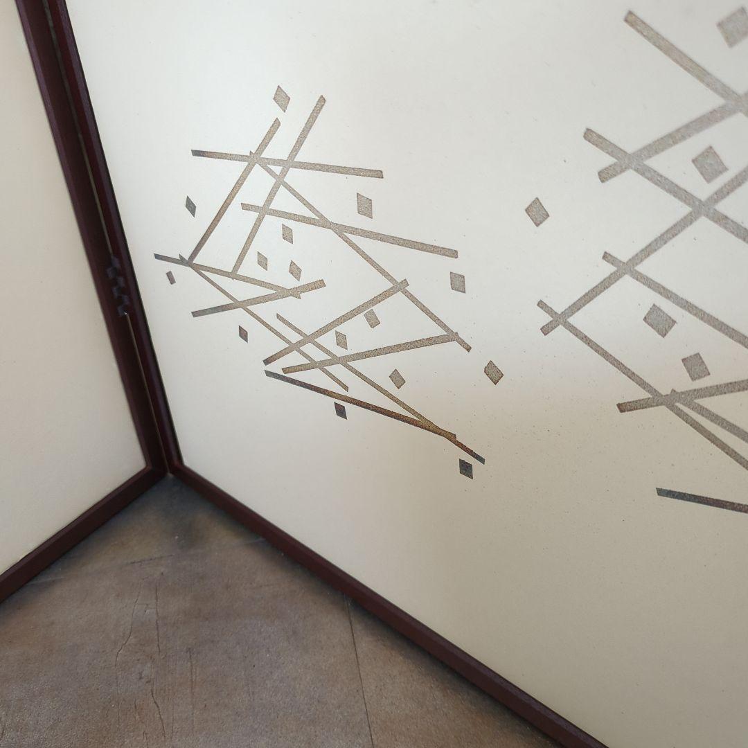 風炉先屏風　銀切箔　白地　屏風　両目開き　茶道具　屏風　紙箱