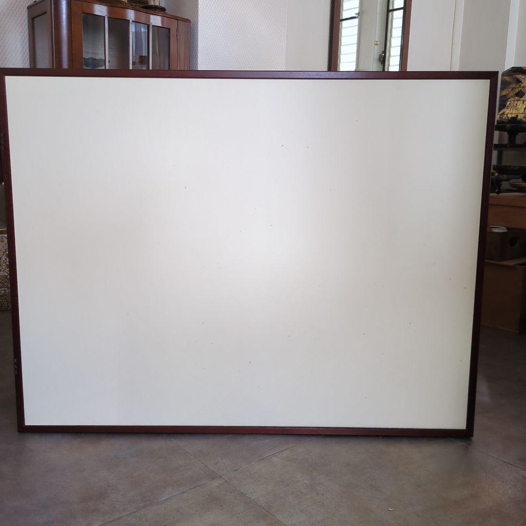 風炉先屏風　銀切箔　白地　屏風　両目開き　茶道具　屏風　紙箱