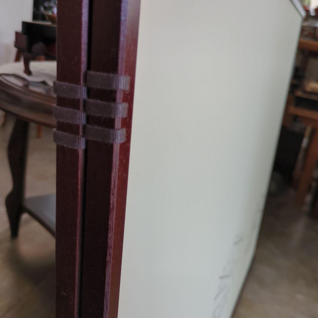 風炉先屏風　銀切箔　白地　屏風　両目開き　茶道具　屏風　紙箱