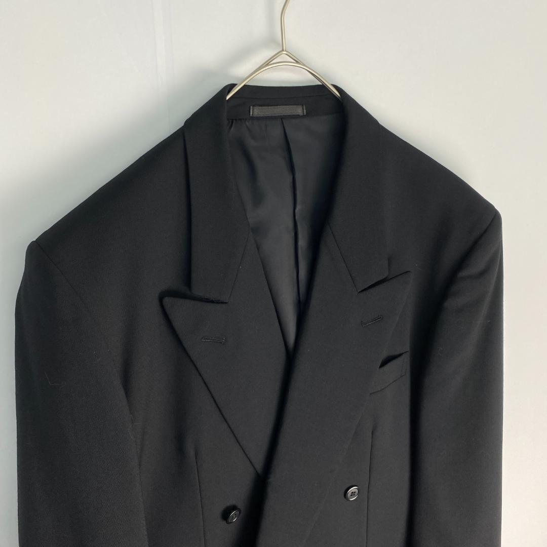 イヴサンローラン　スーツセットアップ　希少　ダブルジャケット　ウール　黒