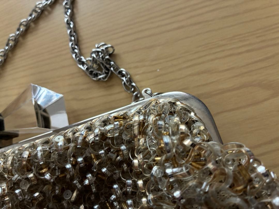 アンテプリマ　ワイヤーバッグ　がま口 ゴールド