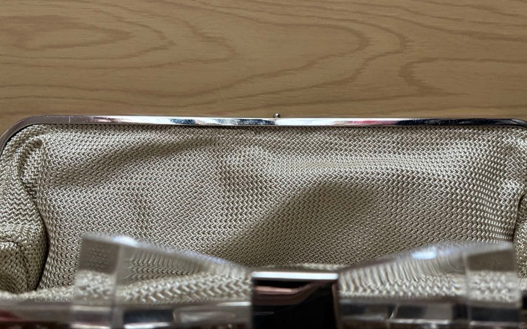 アンテプリマ　ワイヤーバッグ　がま口 ゴールド