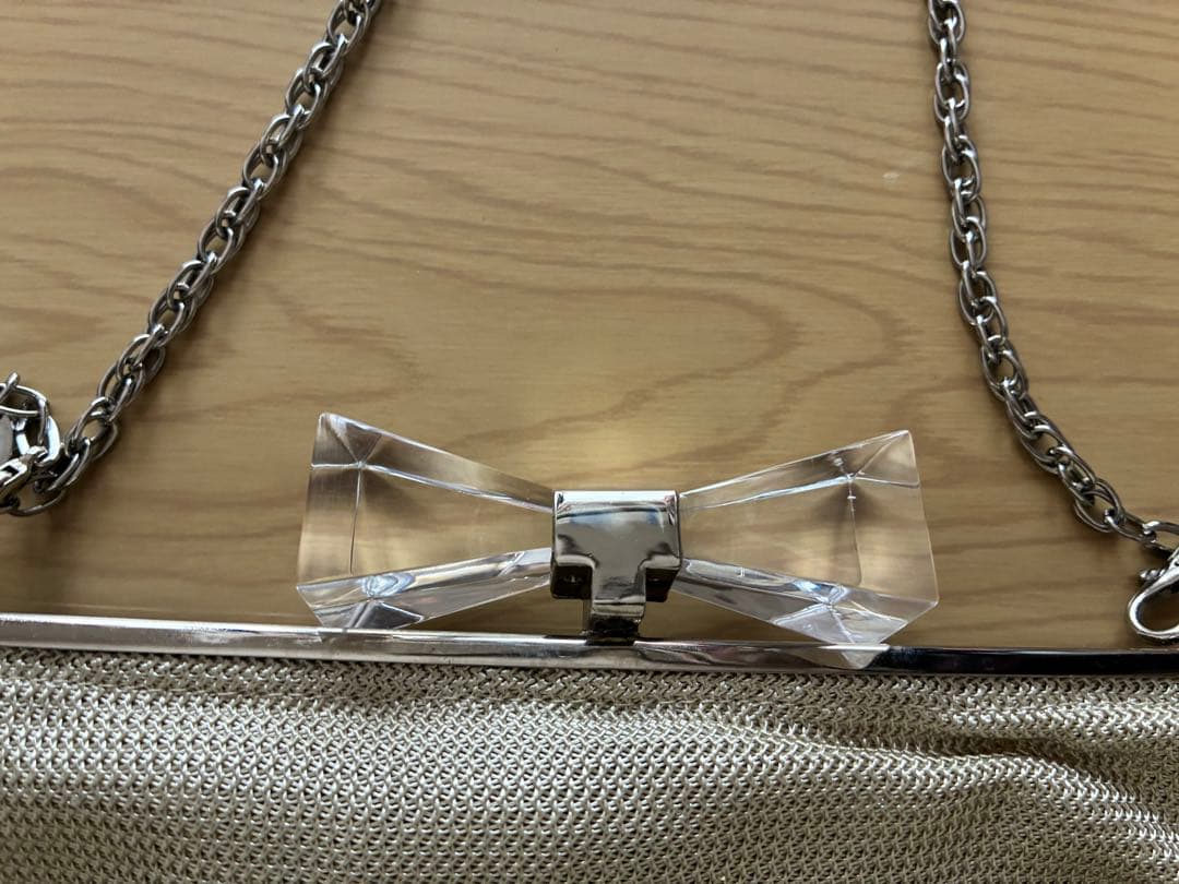 アンテプリマ　ワイヤーバッグ　がま口 ゴールド