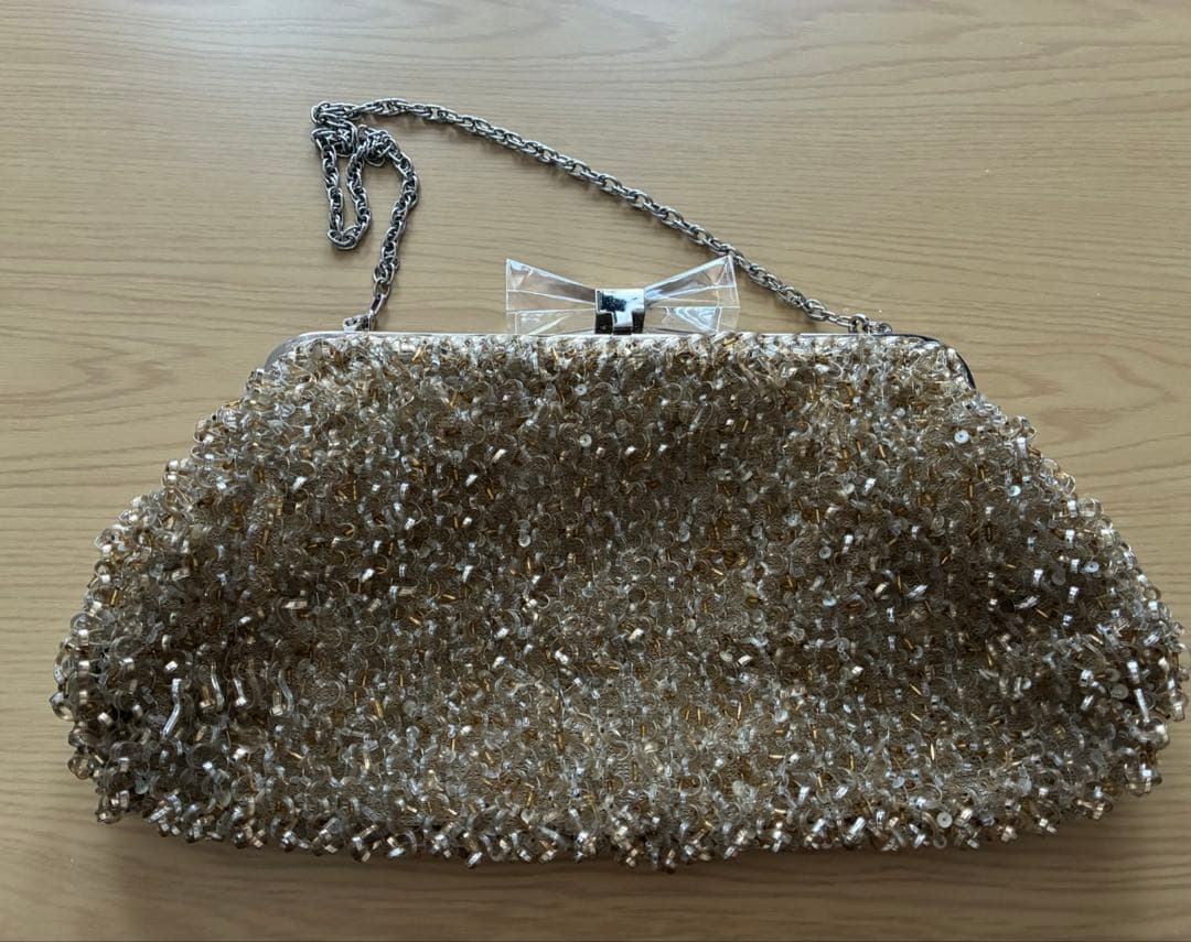 アンテプリマ　ワイヤーバッグ　がま口 ゴールド