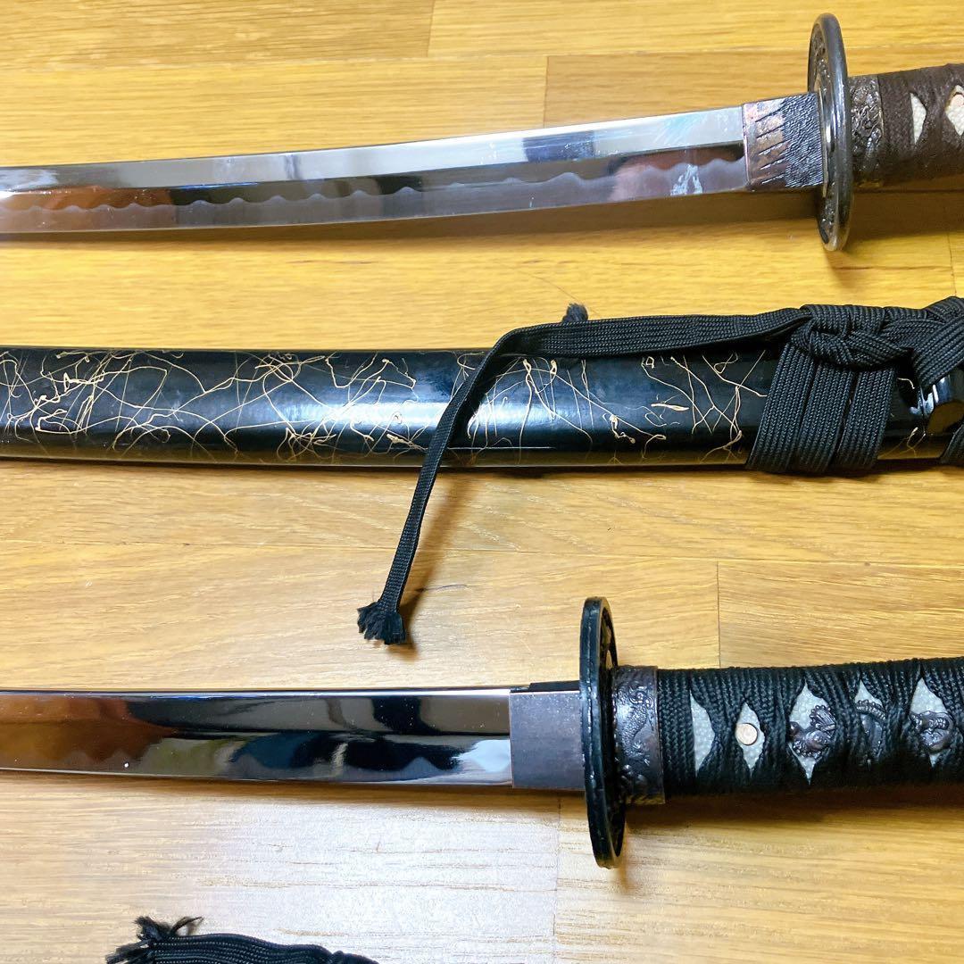模造刀】大小拵え 2本セット 打刀と脇差 約103cm 72cm