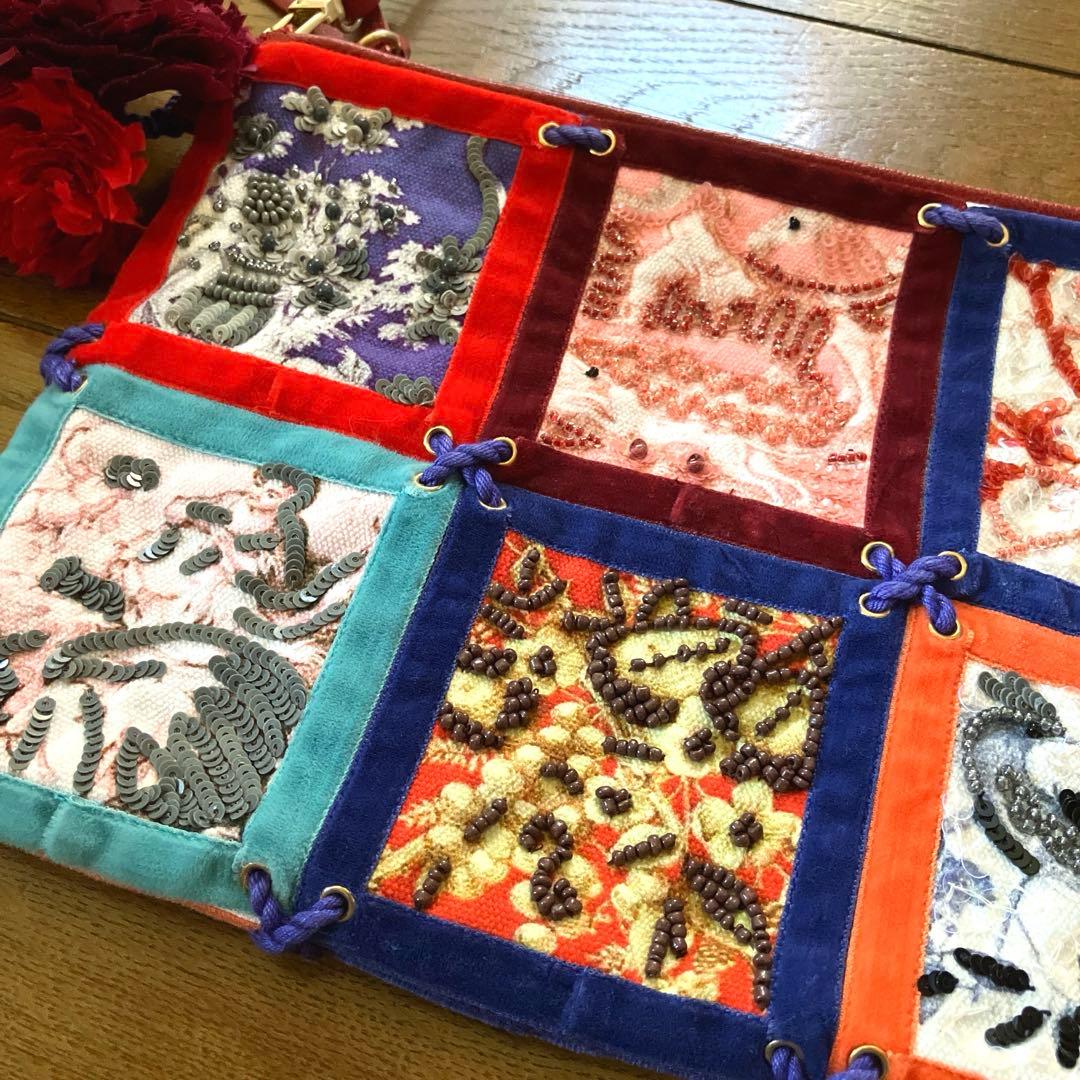 B*い様 新品★JAMIN PUECH★パッチワーク　バッグ　2way ビーズ