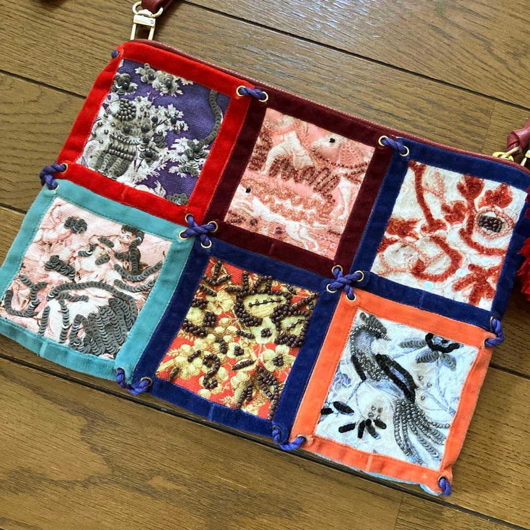 B*い様 新品★JAMIN PUECH★パッチワーク　バッグ　2way ビーズ