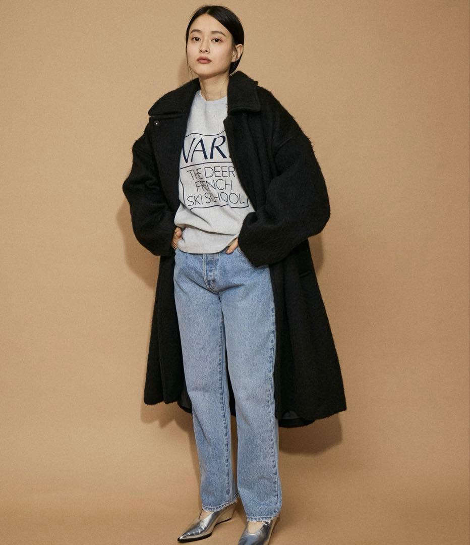 【アダムエロペ】ステンカラーシャギーコート