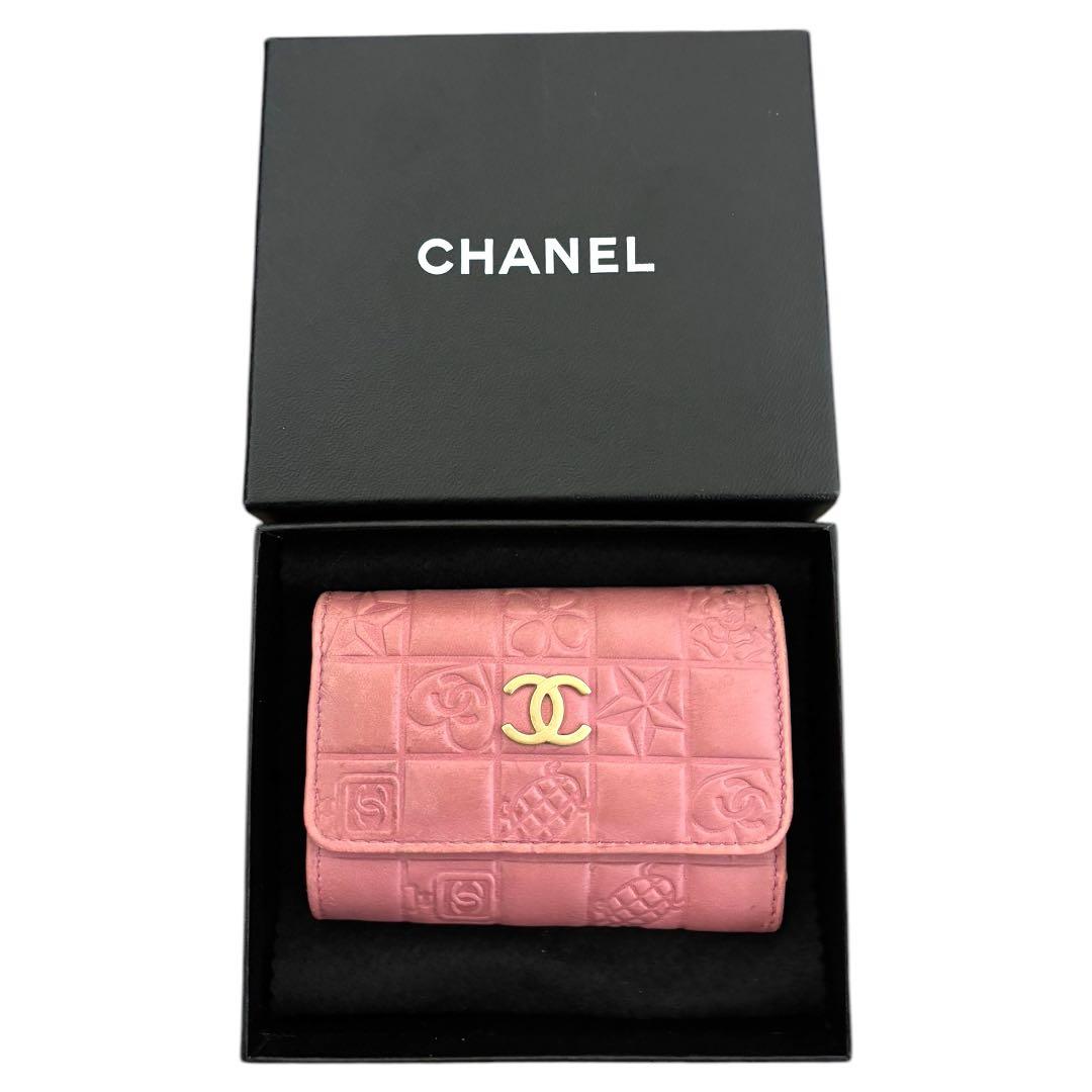 CHANEL シャネル★アイコン★ココマーク★ラムレザー★6連キーケース ピンク