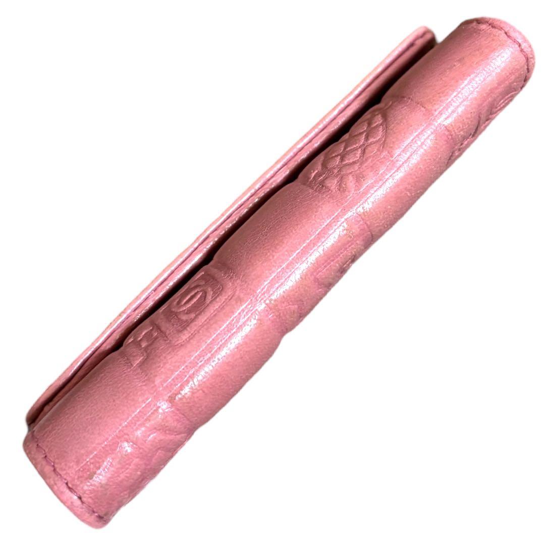 CHANEL シャネル★アイコン★ココマーク★ラムレザー★6連キーケース ピンク