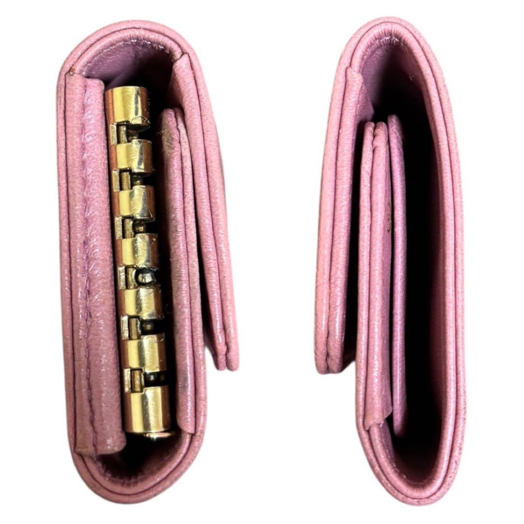 CHANEL シャネル★アイコン★ココマーク★ラムレザー★6連キーケース ピンク