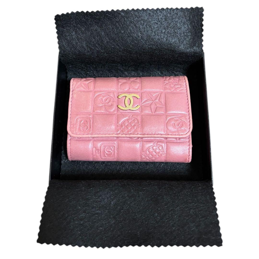 CHANEL シャネル★アイコン★ココマーク★ラムレザー★6連キーケース ピンク