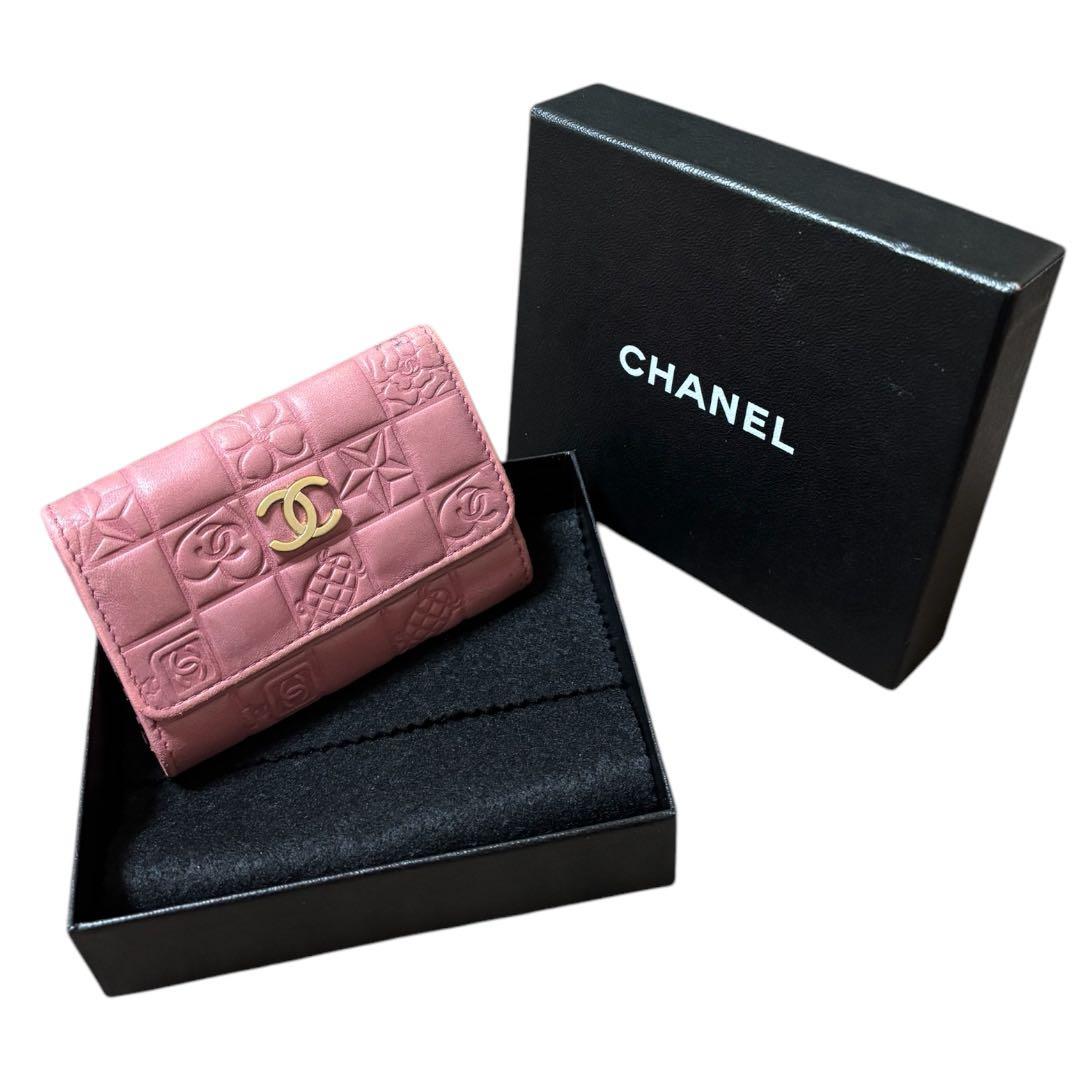 CHANEL シャネル★アイコン★ココマーク★ラムレザー★6連キーケース ピンク