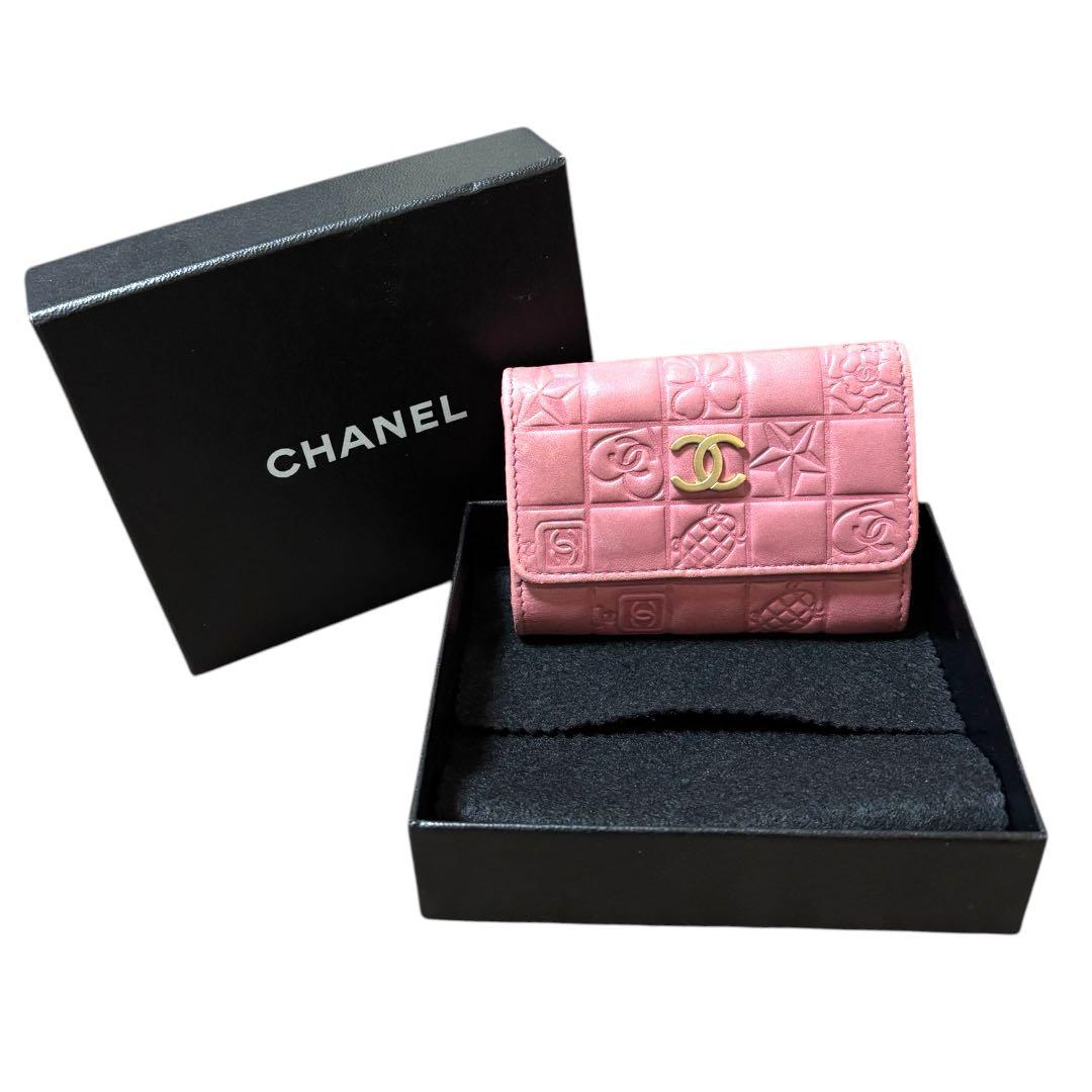 CHANEL シャネル★アイコン★ココマーク★ラムレザー★6連キーケース ピンク