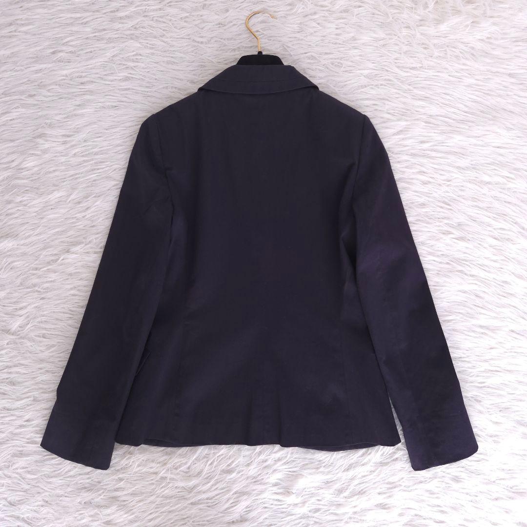 マックスマーラ テーラードジャケット 紺ブレ パフスリーブ ペプラム Lサイズ