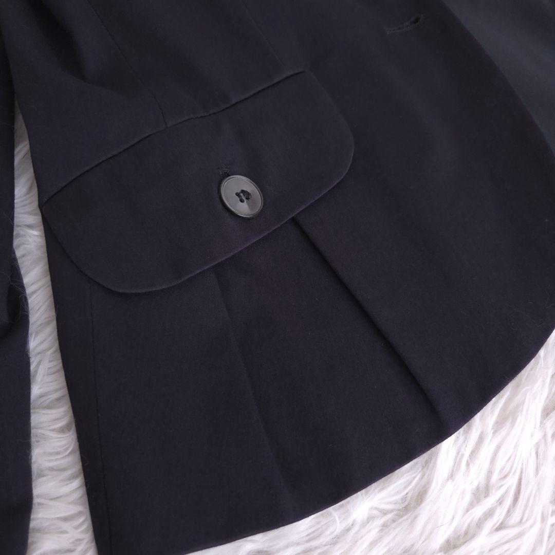 マックスマーラ テーラードジャケット 紺ブレ パフスリーブ ペプラム Lサイズ