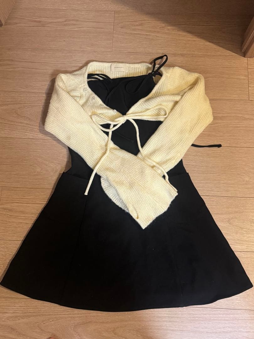 andmarryアンドマリー Lamia knit set mini dress