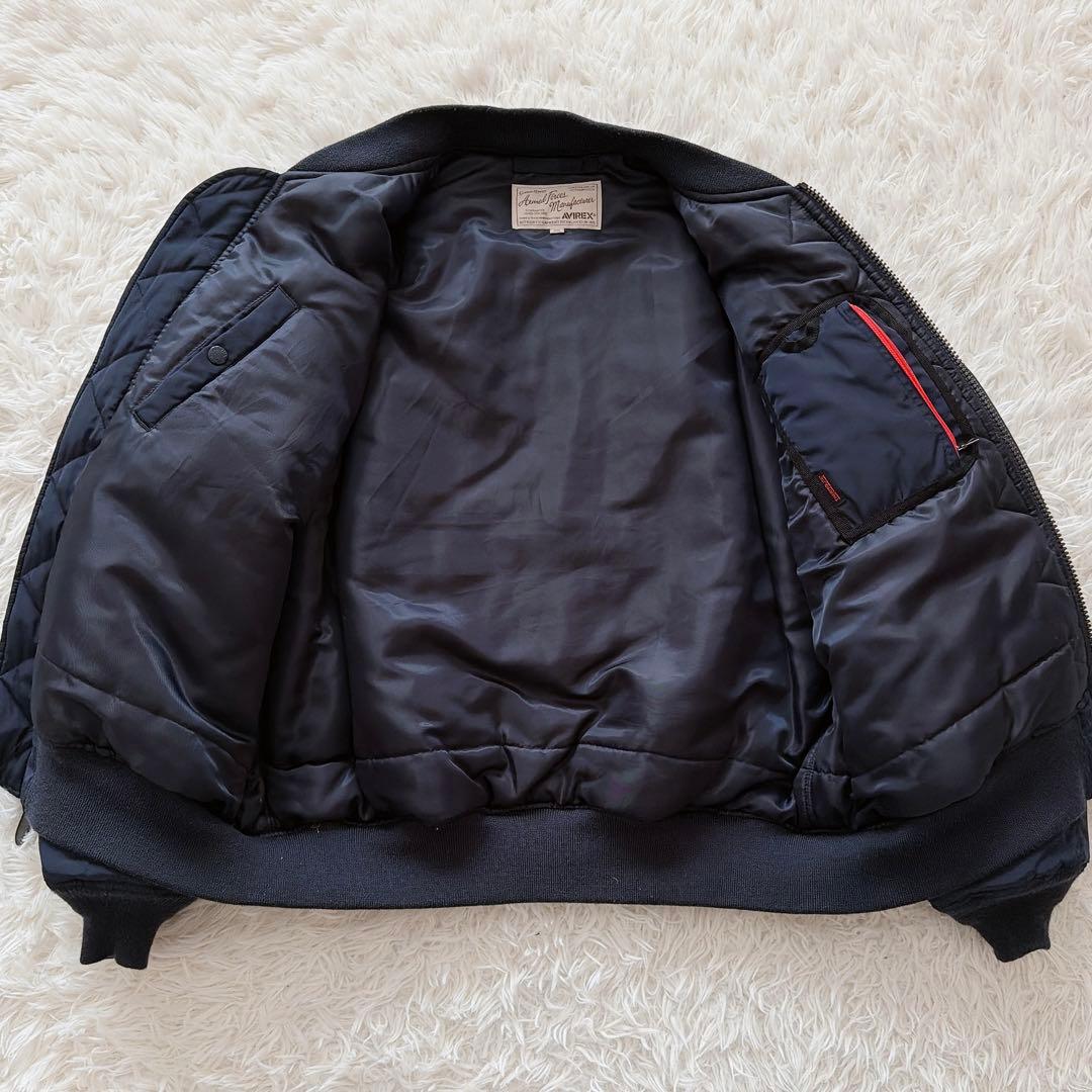 2XLサイズ AVIREX 中綿入り MA-1 フライトジャケット ワッペン