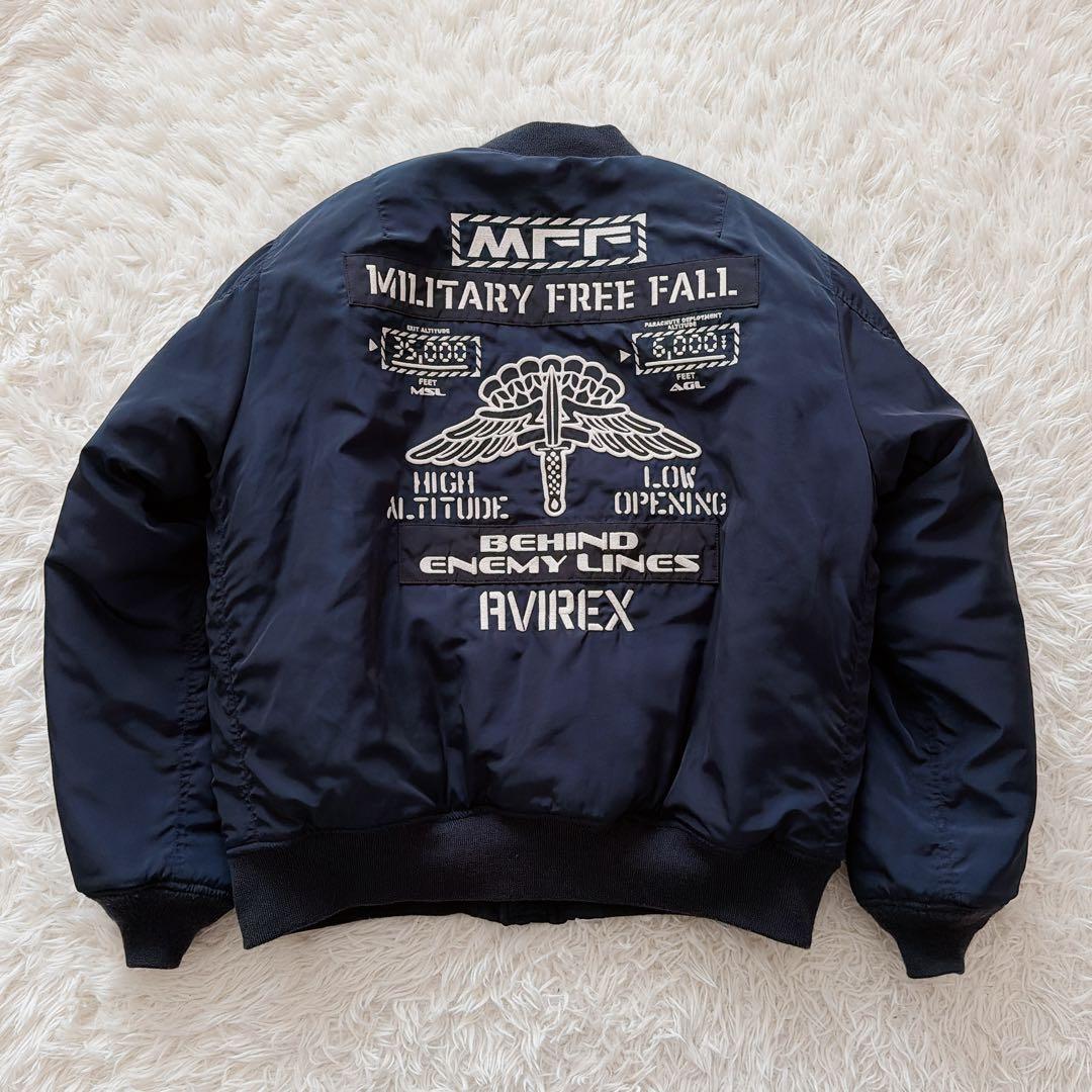 2XLサイズ AVIREX 中綿入り MA-1 フライトジャケット ワッペン