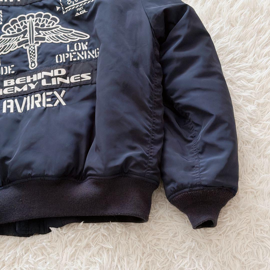 2XLサイズ AVIREX 中綿入り MA-1 フライトジャケット ワッペン