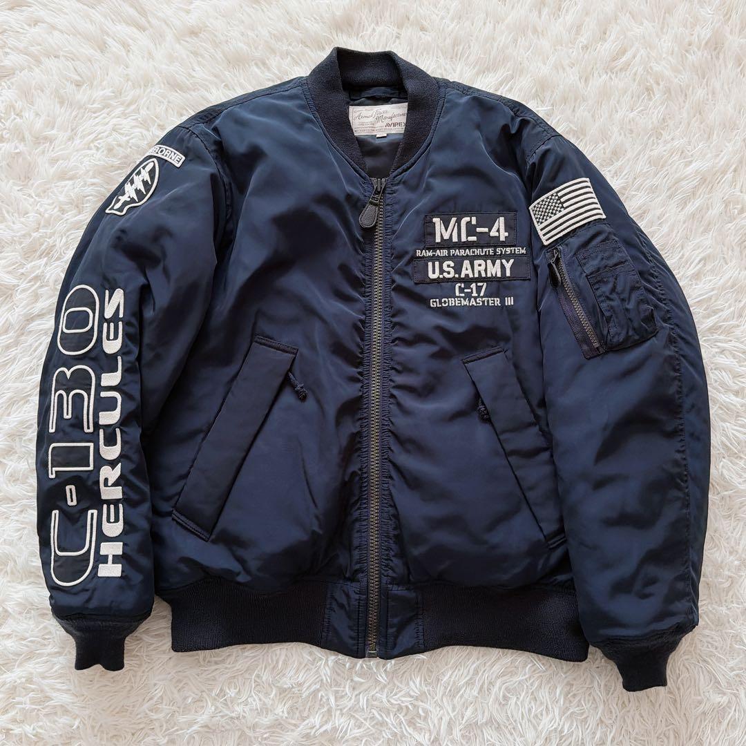 2XLサイズ AVIREX 中綿入り MA-1 フライトジャケット ワッペン