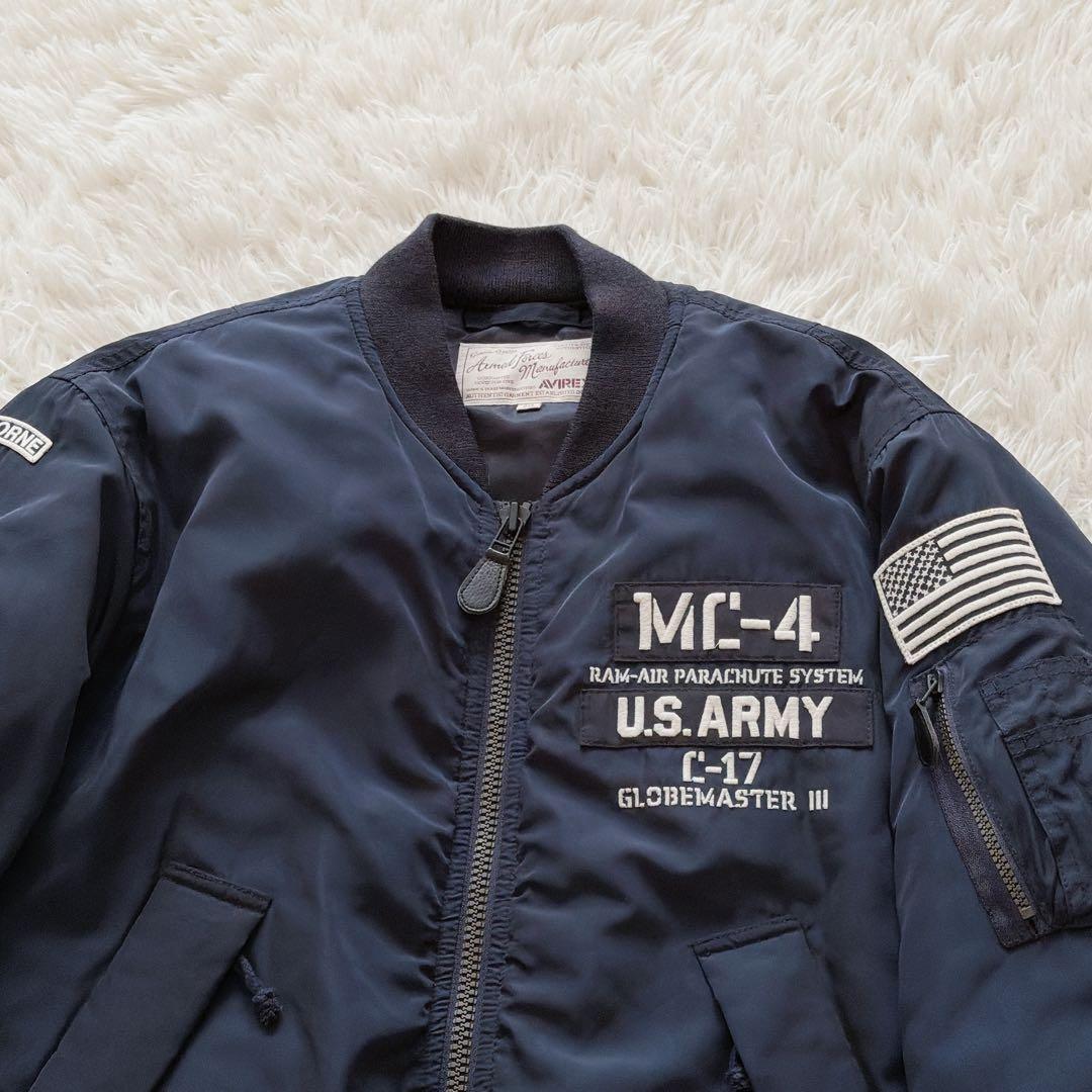 2XLサイズ AVIREX 中綿入り MA-1 フライトジャケット ワッペン