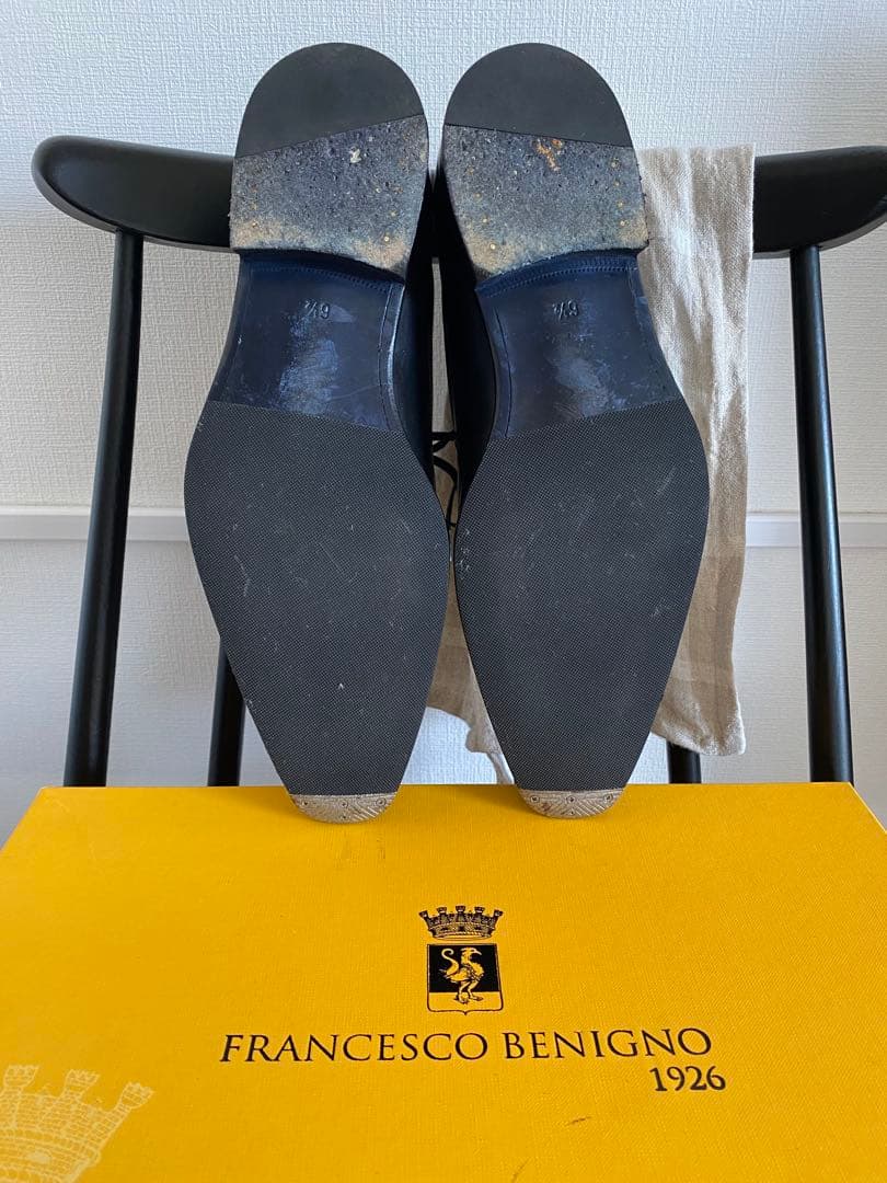 未使用フランチェスコベニーニョ内羽根ストレートチップ黒6.5 25.5〜26cm