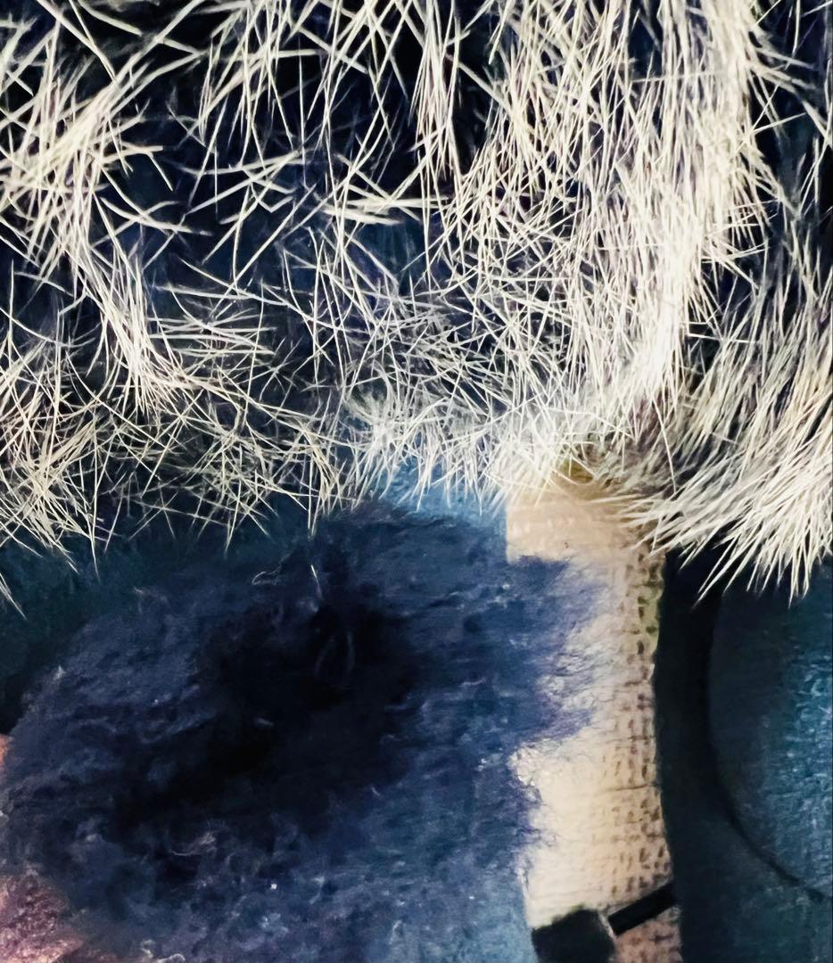 UGG 指だしグローブネイビー ファー付き