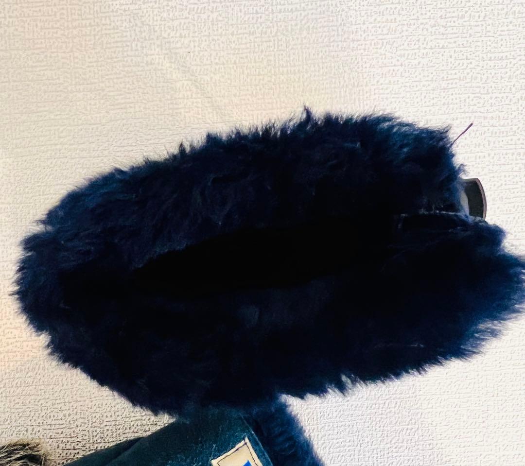 UGG 指だしグローブネイビー ファー付き