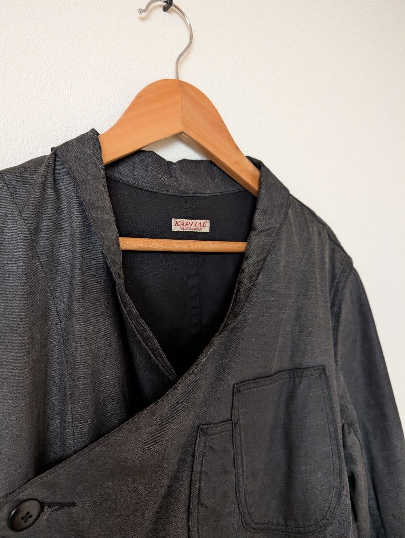 【美品】Kapital キャピタル ダークグレー ラップスタイル ロングコート