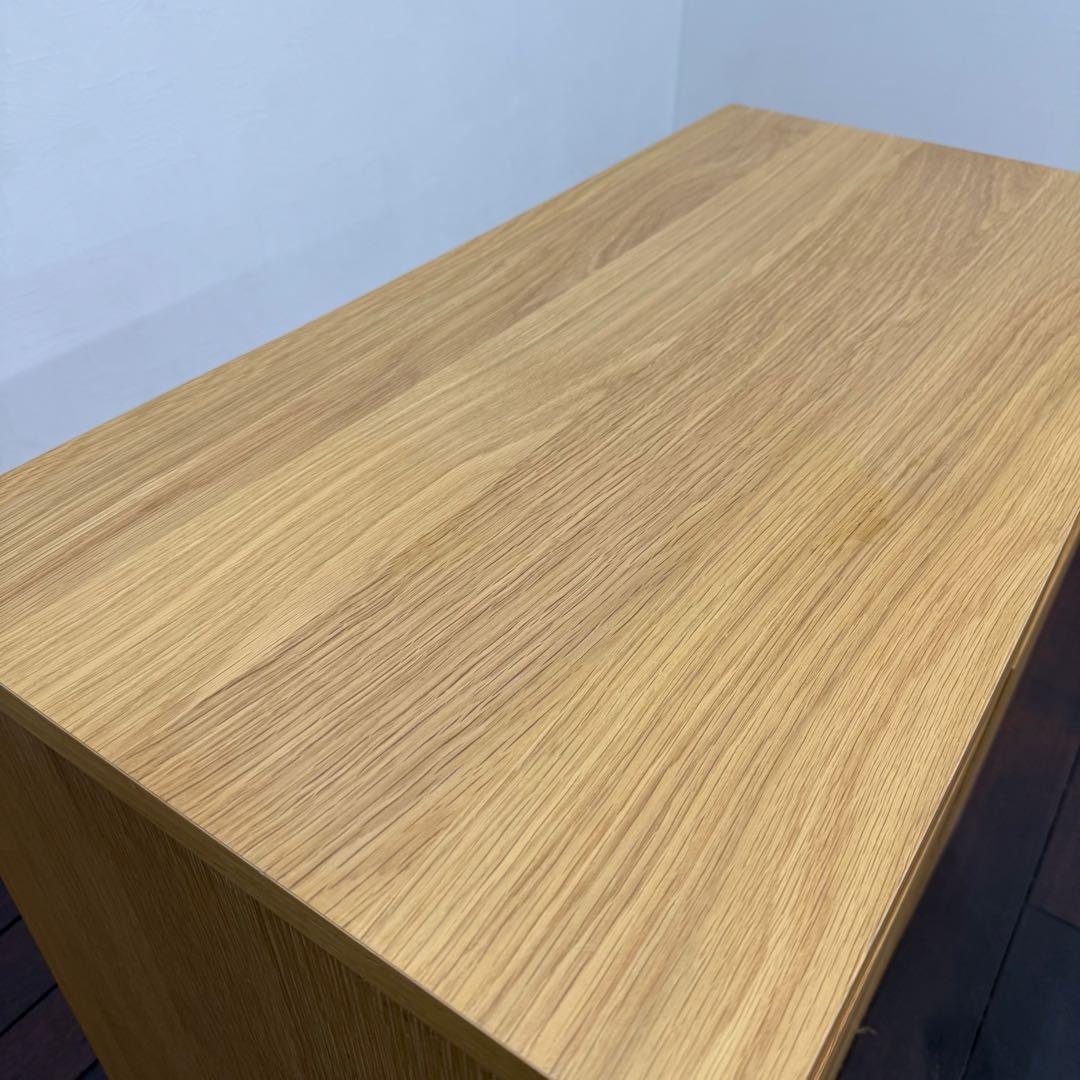 H112K71 無印良品 MUJI 木製キャビネット 木扉 オーク材