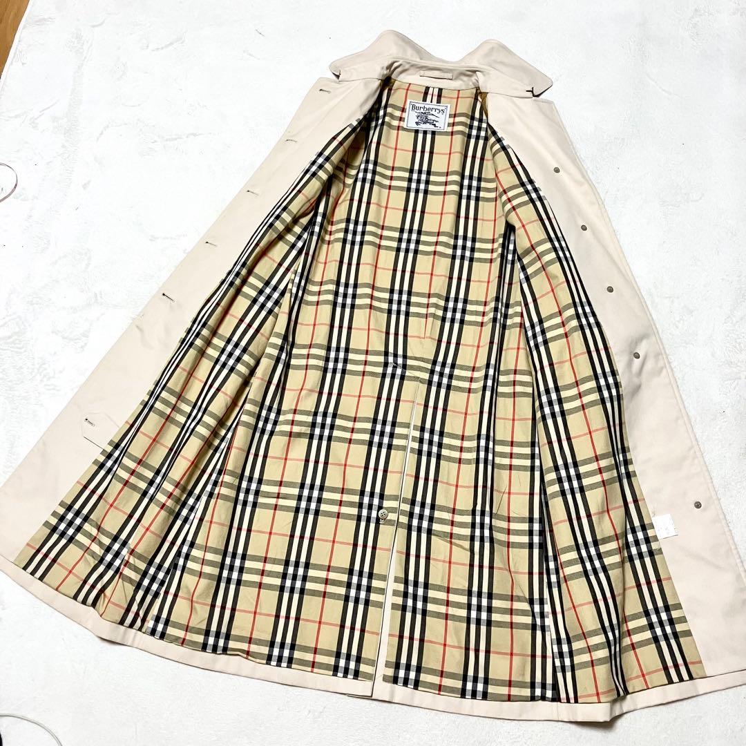 [美品] バーバリー　トレンチコート　ロング110 裏ノバチェック総柄　ベージュ