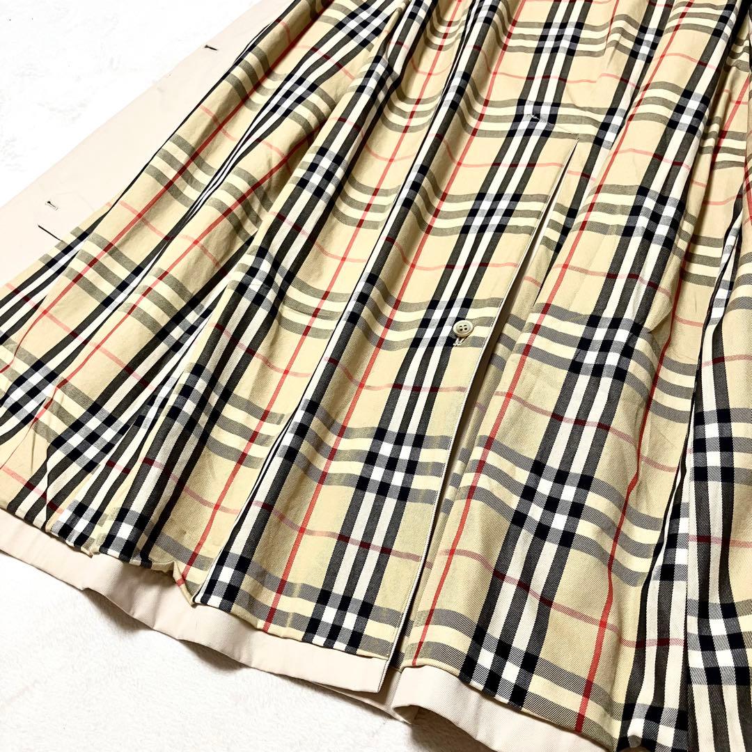[美品] バーバリー　トレンチコート　ロング110 裏ノバチェック総柄　ベージュ
