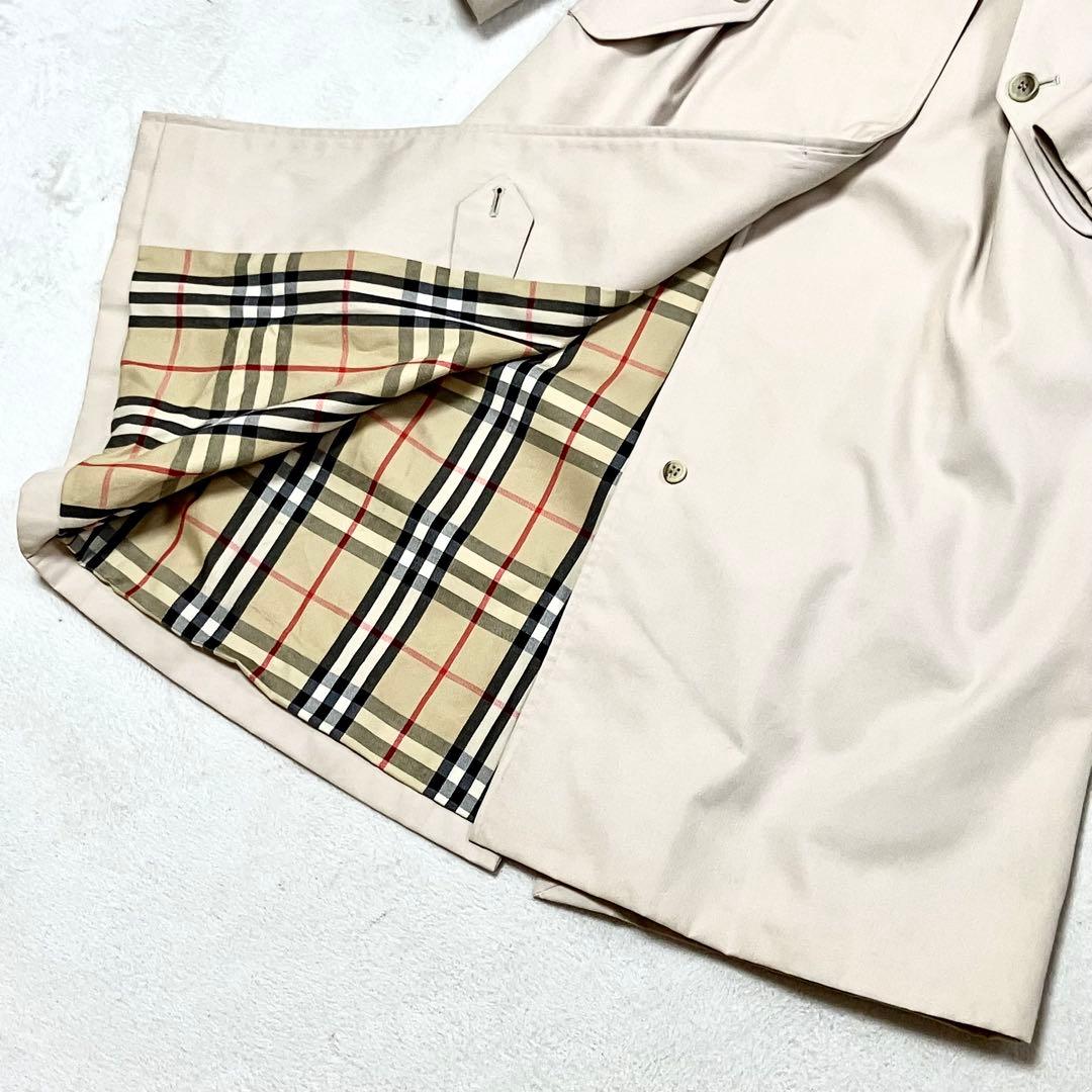 [美品] バーバリー　トレンチコート　ロング110 裏ノバチェック総柄　ベージュ
