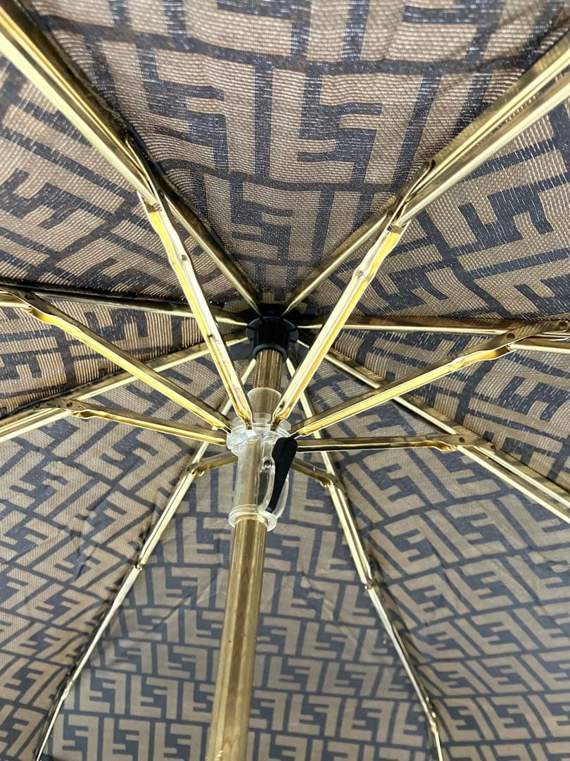 FENDI フェンディ ズッカ柄 アンブレラ キャンバス 折りたたみ傘 ケース付