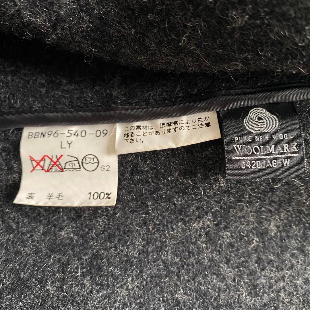 【極美品】バーバリー ダッフルコート ヘリンボーン チャコールグレー メンズL