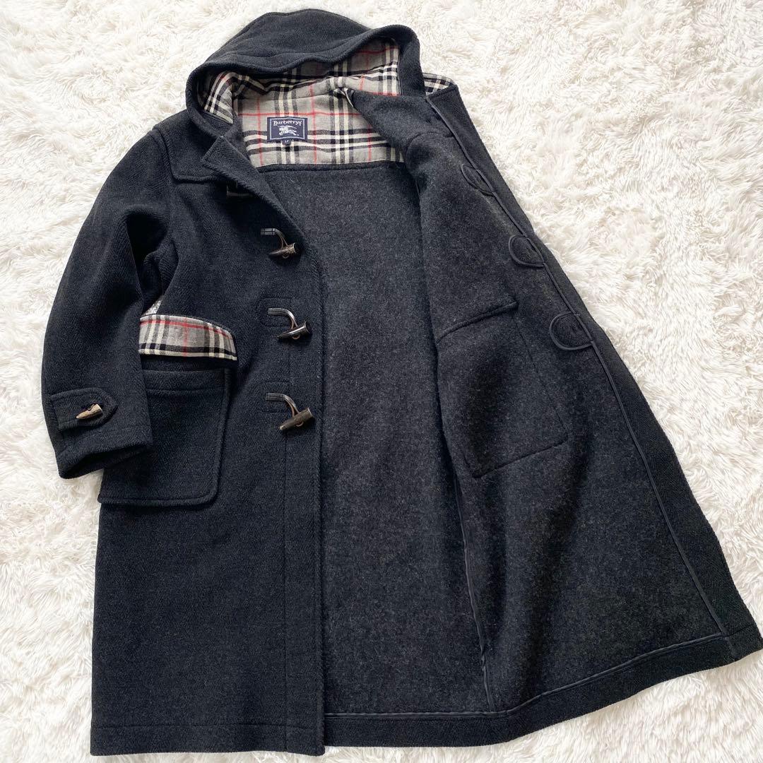 【極美品】バーバリー ダッフルコート ヘリンボーン チャコールグレー メンズL