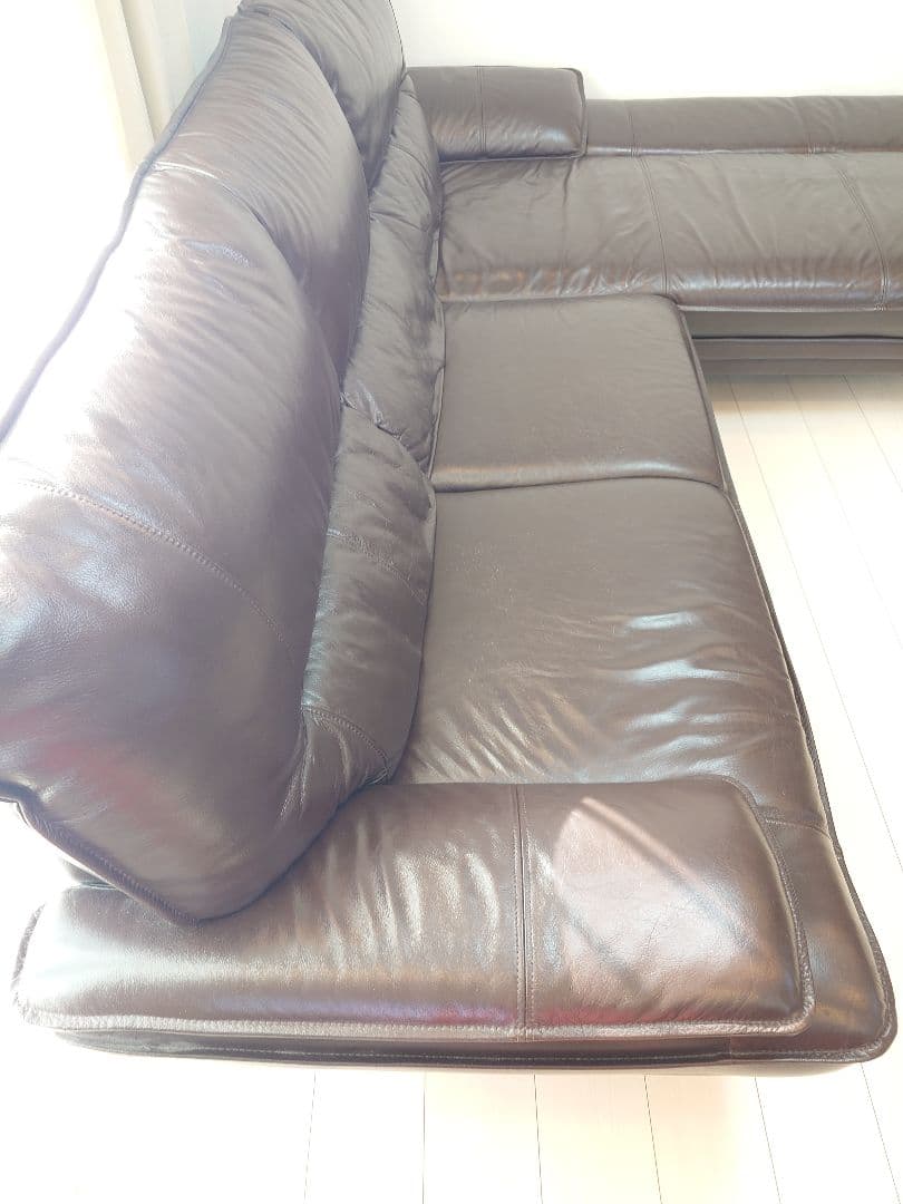 ニトリ 本革 ロゾ4 ※引取り希望　カウチソファ　右カウチタイプ