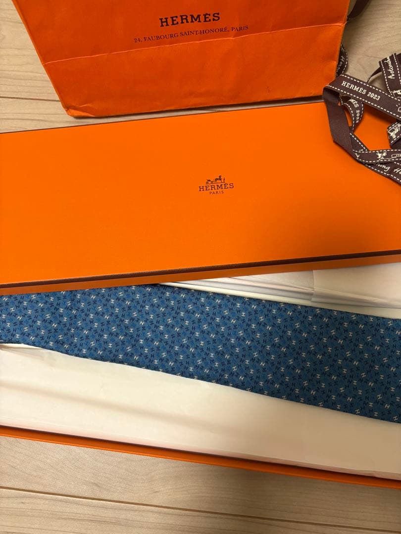 HERMES ネクタイ 箱・紙袋付き