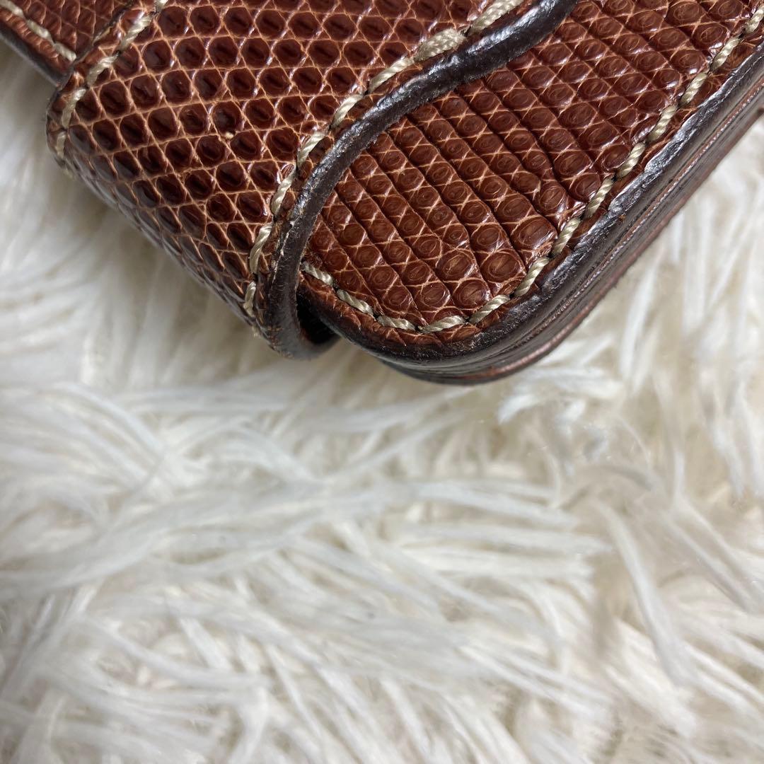 【良品】 FUNNY 折り財布 リザード コンチョ