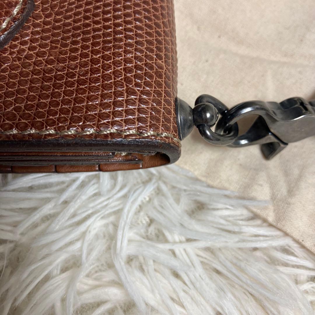 【良品】 FUNNY 折り財布 リザード コンチョ